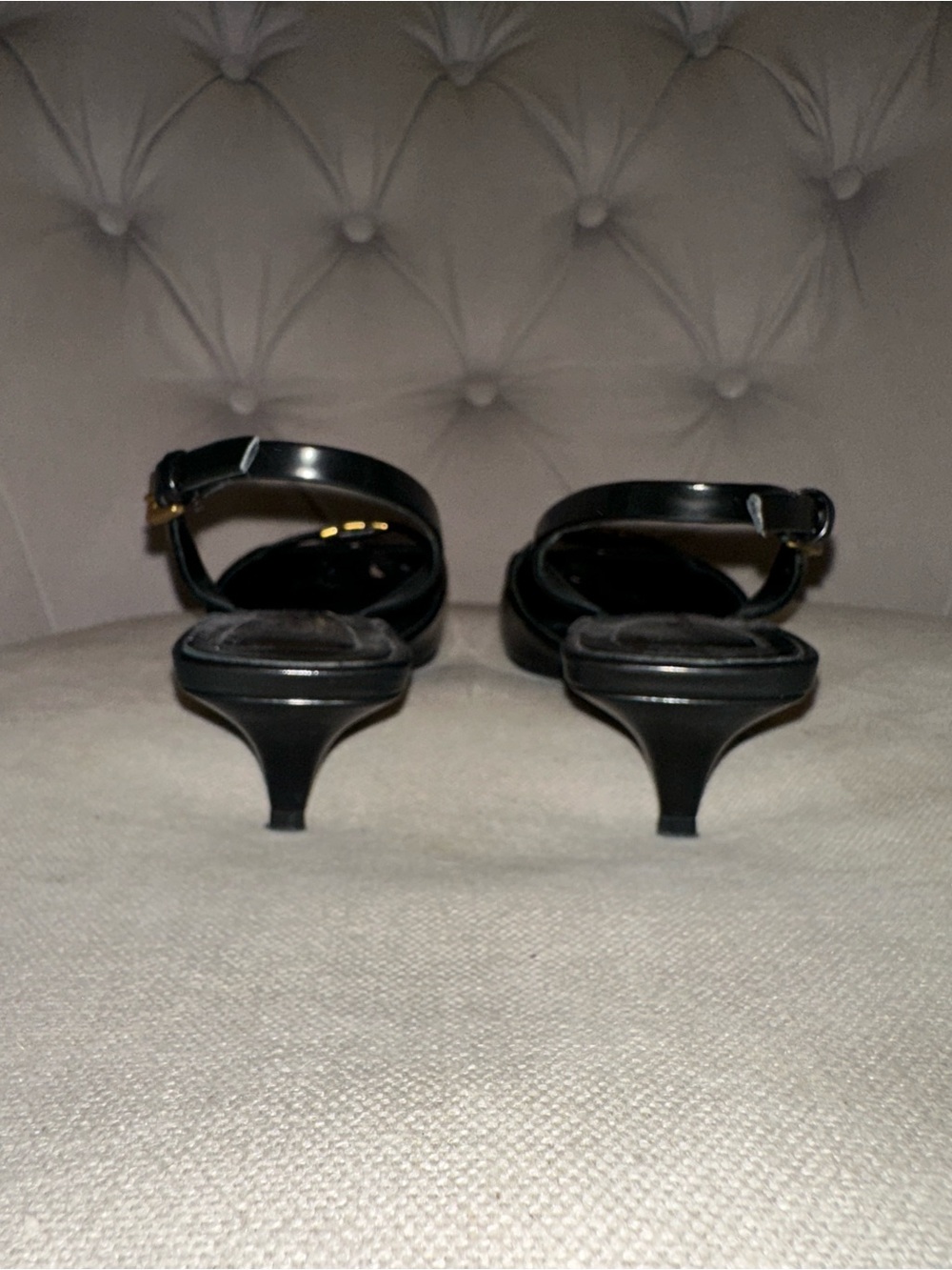Massimo Dutti Black Leather Pointed Toe Slingback Pumps | 38, 7.5 - Picture 4 of 9